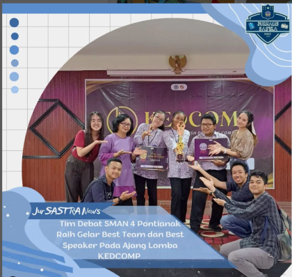 Read more about the article Tim Debat SMAN 4 Pontianak Raih Gelar Best Team dan Best Speaker Pada Ajang Lomba KEDCOMP