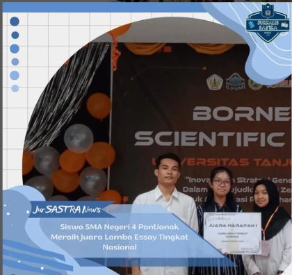Read more about the article Siswa SMA Negeri 4 Pontianak Meraih Juara Lomba Essay Tingkat Nasional