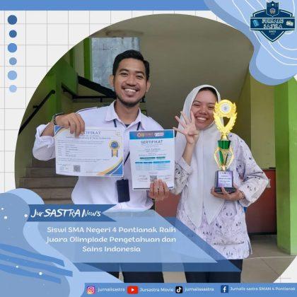 Read more about the article Siswi SMA Negeri 4 Pontianak Raih Juara Olimpiade Pengetahuan dan Sains Indonesia