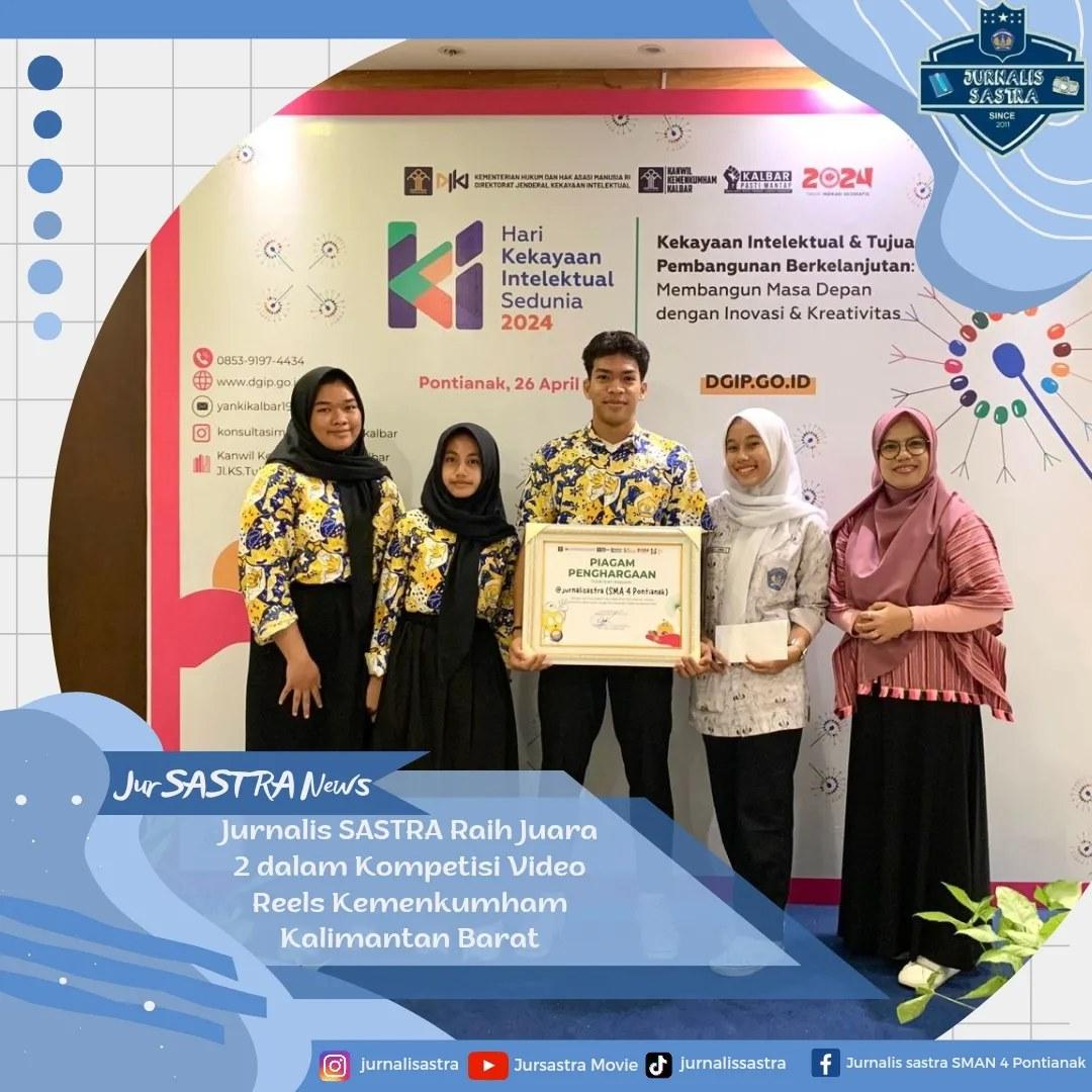 Read more about the article Jurnalis SASTRA Raih Juara 2 dalam Kompetisi Video Reels Kemenkumham Kalimantan Barat