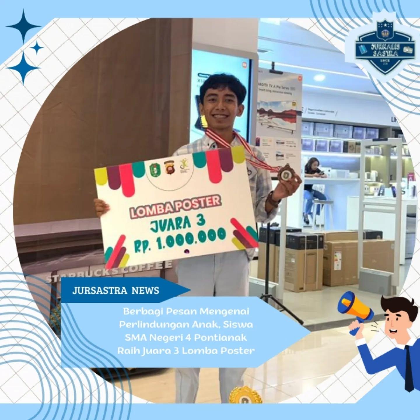 Read more about the article Berbagi Pesan Perlindungan Anak, Tetra Berhasil Peroleh Juara 3 Lomba Poster